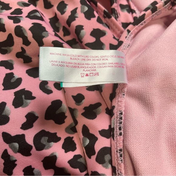 NO BOUNDARIES Pink and Black Cheetah 1 Piece Swimsuit Womens XL 15 16 - Picture 7 of 13